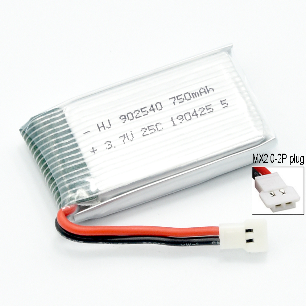 3.7V 1S 750mAh 25C 锂电池 MX2.0-2P插头 - 点击图像关闭