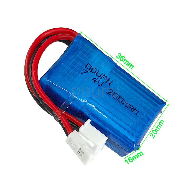 7.4V 2S 200mAh 20C LiPO Battery MX2.0 2P Nor male plug