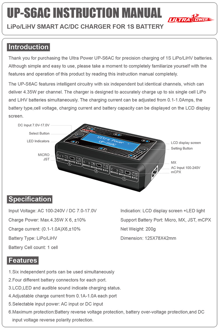 up s6ac charger